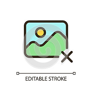 Delete photo pixel perfect RGB color ui icon