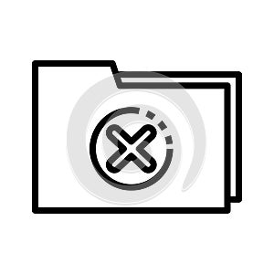 Closed Folder Icon with X Mark