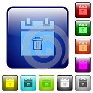 Delete schedule item color square buttons