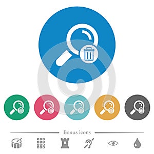 Delete search flat round icons