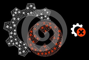 Delete Settings Gear - Bright Web Mesh with Glare Spots