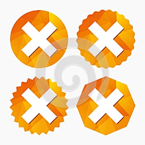 Delete sign icon. Remove button.