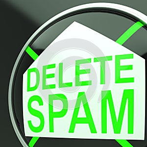 Delete Spam Shows Undesired Electronic Mail Filter