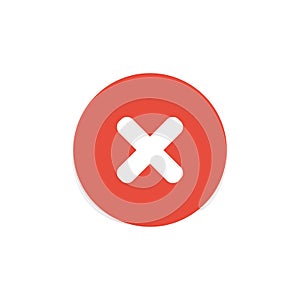 Delete x symbol. remove mark icon and red vector