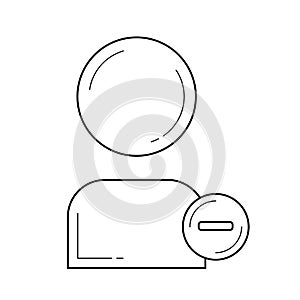 Delete user line icon.