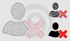 Delete User Vector Mesh Carcass Model and Triangle Mosaic Icon