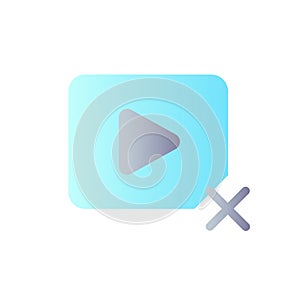Delete video flat gradient color ui icon