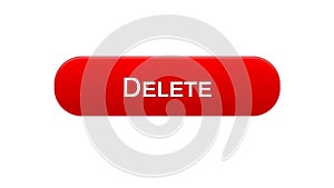 Delete web interface button red color design, recycling app, erase information