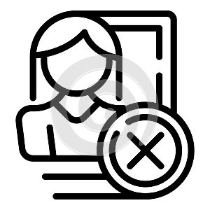 Deleting account icon outline vector. Social profile