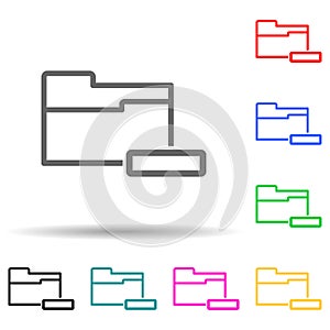 deleting folder icon. Element of simple icon for websites, web design, mobile app, info graphics. Thick line icon for website