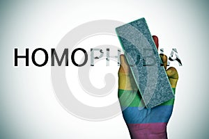 Deleting the word homophobia