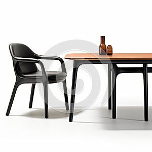 Fluid And Organic Dining Table With Black Chairs photo