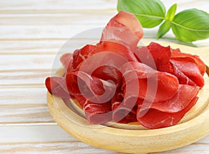 deli meat smoked meat bresaola photo