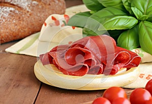 deli meat smoked meat bresaola photo