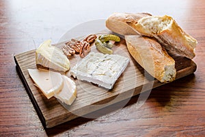 Deli spread with bread and cheese