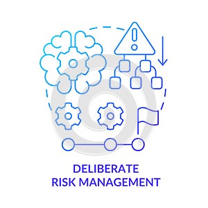 Deliberate risk management blue gradient concept icon