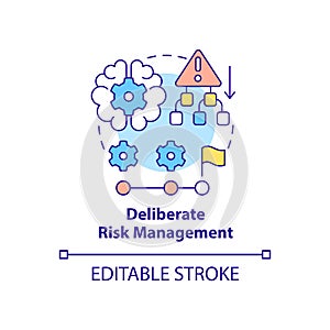 Deliberate risk management concept icon