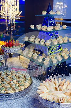Delicacies and snacks on the Banquet table