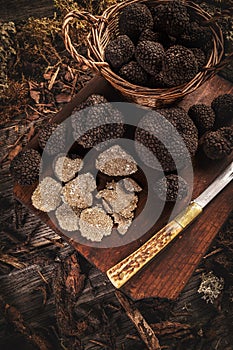 Delicacy black truffles