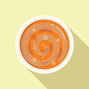 Delicacy cream soup icon flat vector. Cooking repast