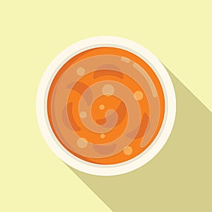 Delicacy cream soup icon flat vector. Cooking repast photo