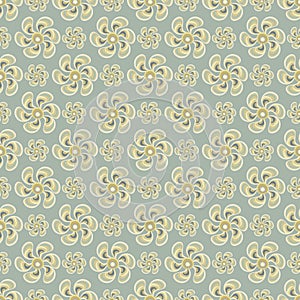 Delicate abstract flowers on gray background seamless pattern vector illustration