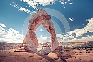 Delicate arch, Arches National Park, near Moab in Grand County, Utah, United States