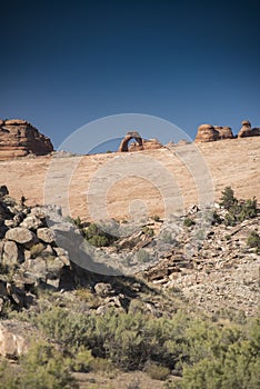 Delicate Arch from the lower viewpoint, Arches National Park Moab Utah