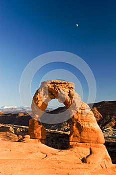 Delicate Arch and the moon