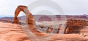 Delicate Arch panorama in Arches National Park