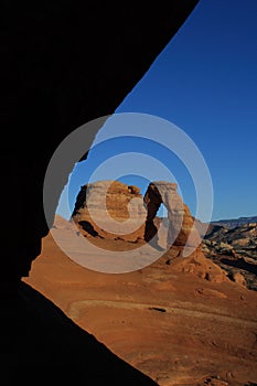 Delicate arch seen through arch