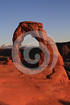 Delicate arch at sunset