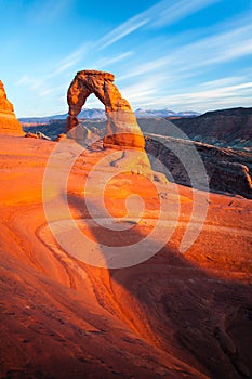 Delicate arch sunset