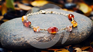 Delicate Autumn Style Anklet With Agate Stone - High Quality And Realistic