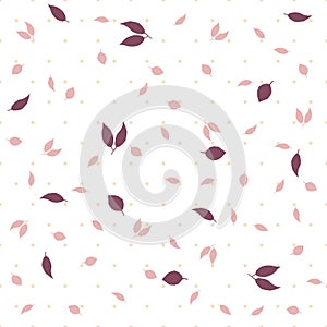 Delicate autumn vintage style background. Creative vector seamless pattern with leaves