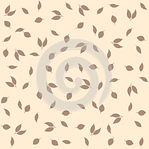 Delicate autumn vintage style background. Creative vector seamless pattern with leaves