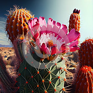 The delicate beauty of the harsh desert between cactus spines - Generate Artificial Intelligente - AI