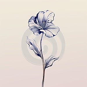 Ethereal Vector Illustration Of A Blue Leaf Flower