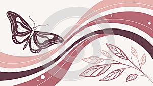 Delicate Butterfly Floral Abstract Scene, vector design Generative AI