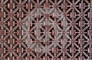 Delicate carved window lattice