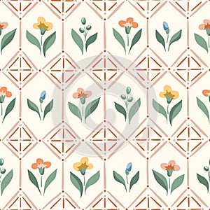 Delicate Chintz Romantic Meadow Wildflowers Vector Seamless Pattern