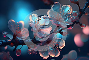 Delicate crystal flowers. Ia generative.