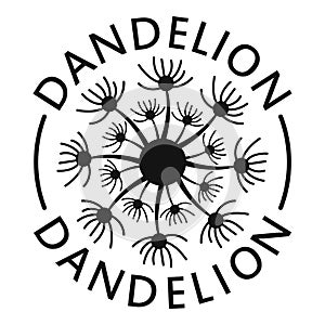 Delicate dandelion logo icon, simple style.