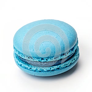 Elegant blue macaron isolated on white