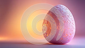 Delicate Floral Design Easter Egg Softly Lit