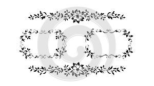 Delicate Floral Twig Decorative Border Elements Set, vector design Generative AI