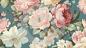 Delicate Floral Wallpaper Made with Generative AI