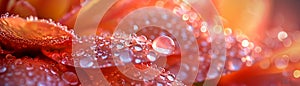 Delicate flower petals close-up with dew