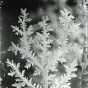 The delicate formation of a frost pattern