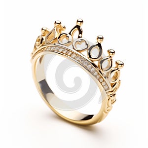 Delicate Gold Crown Ring - Romantic Gesture Jewelry